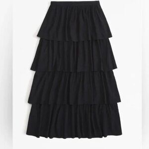 NWT Abercrombie & Fitch Tiered Crinkled Midi Skirt Size S